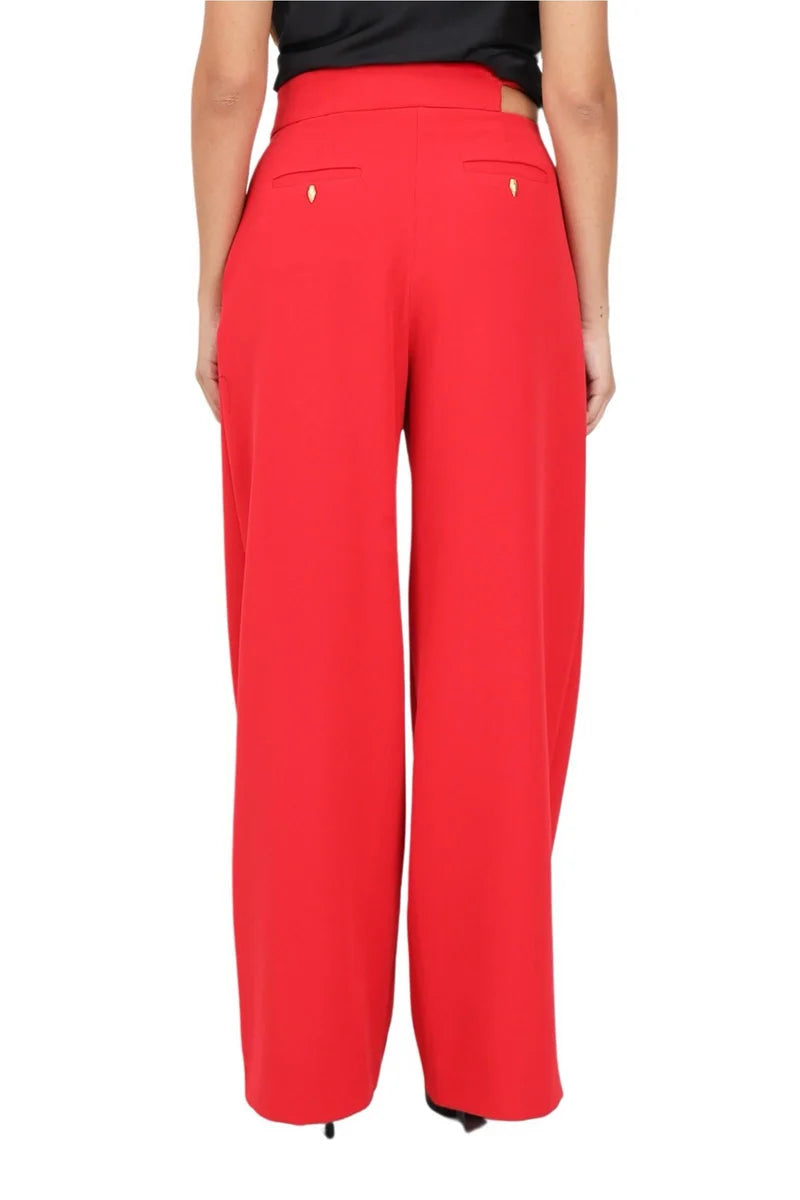 High-Waisted Trousers - Yellow