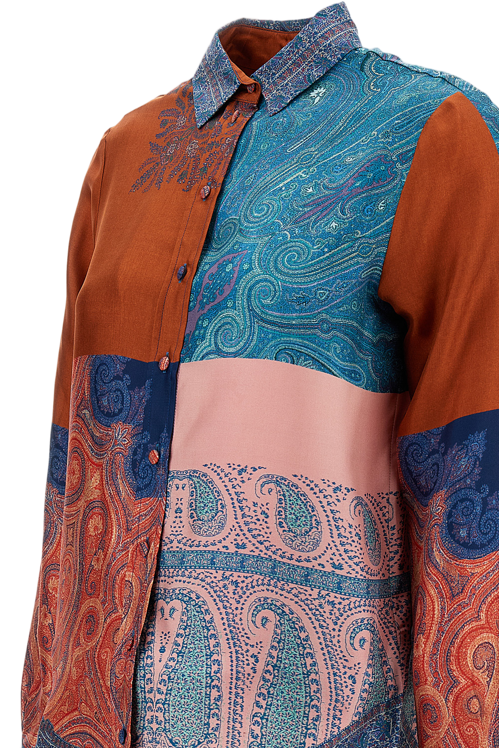Patchwork Multicolor Silk Shirt