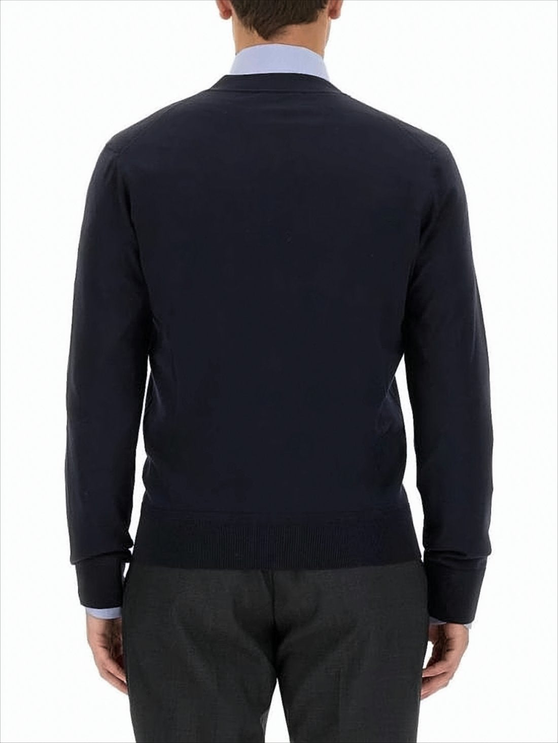 Classic Deep V-Neck Cardigan with Button-Down Front