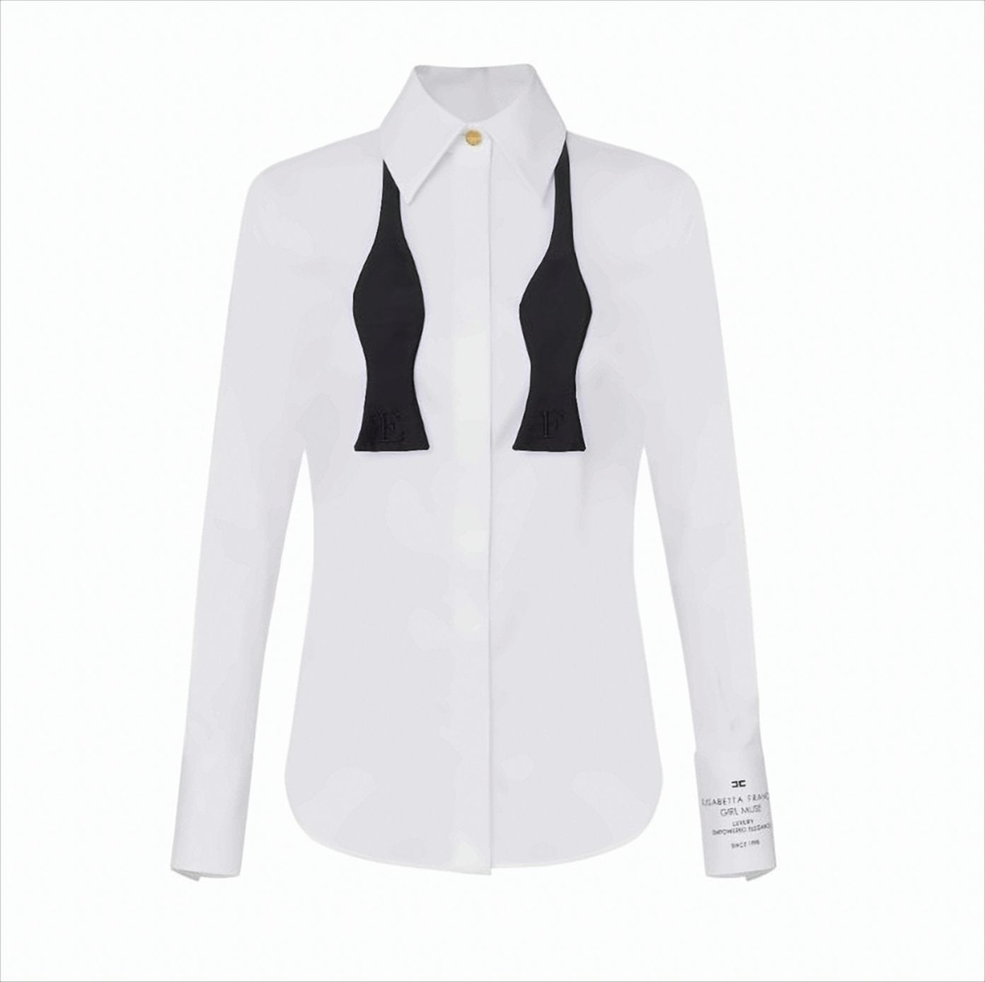 Crisp Cotton Poplin Shirt With Button-Embellished Collar