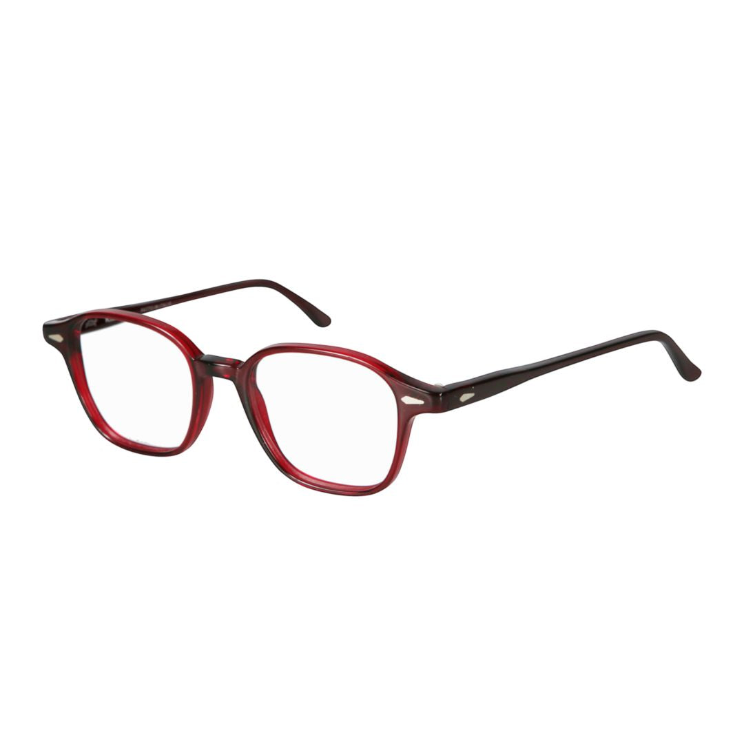 Quadro/N Translucent Deep Red Rectangular Frame Eyeglasses