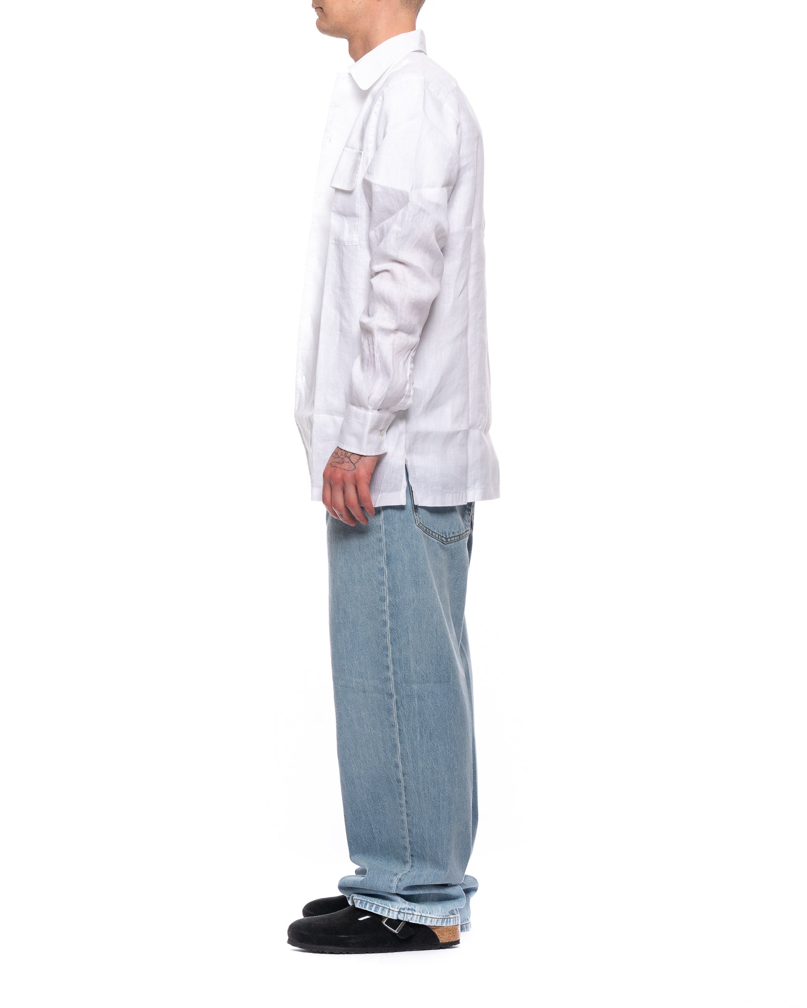 Classic Linen Shirt With French Collar