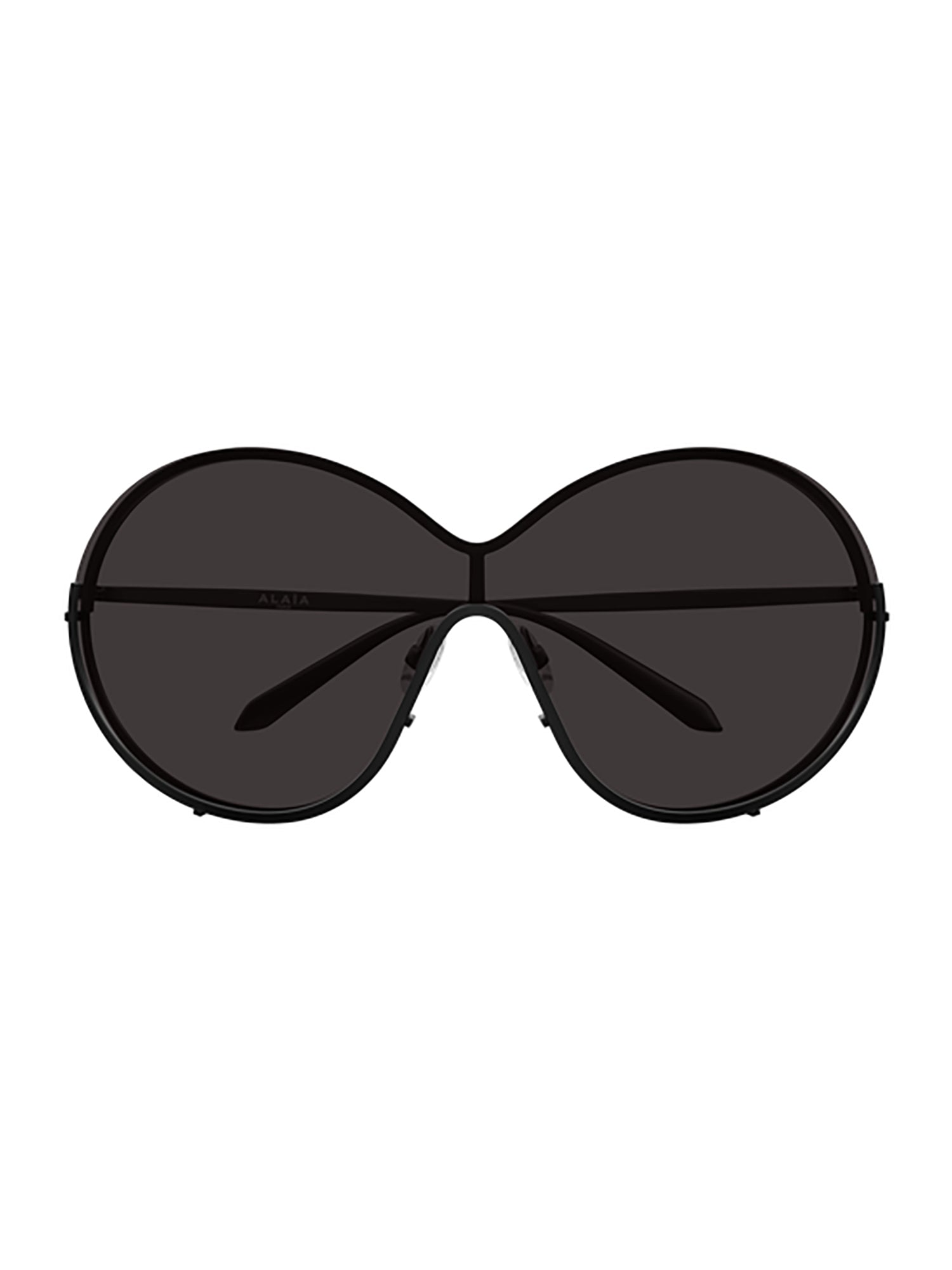 Elongated Oval Metal Frame Sunglasses