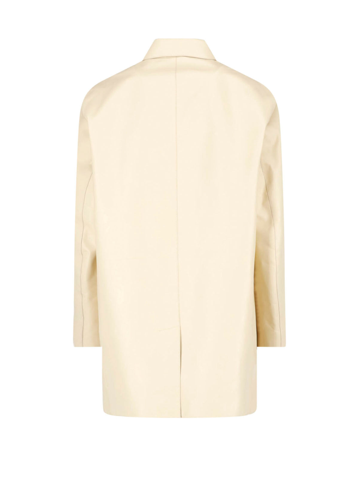 Cream Minimalist Boxy Classic Collar Jacket