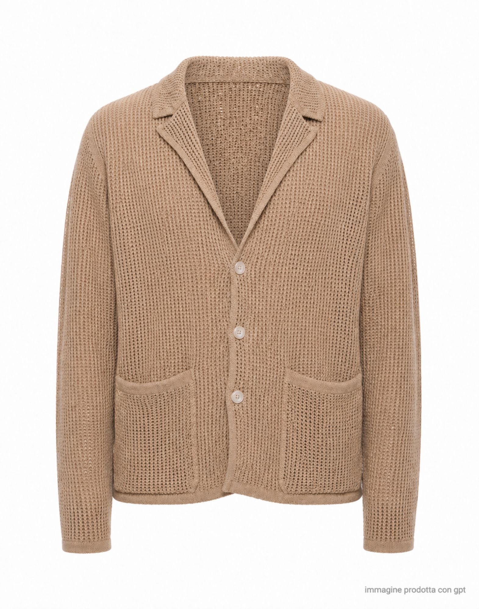 Sand Relaxed Fit Cotton Acetate Mesh Cardigan
