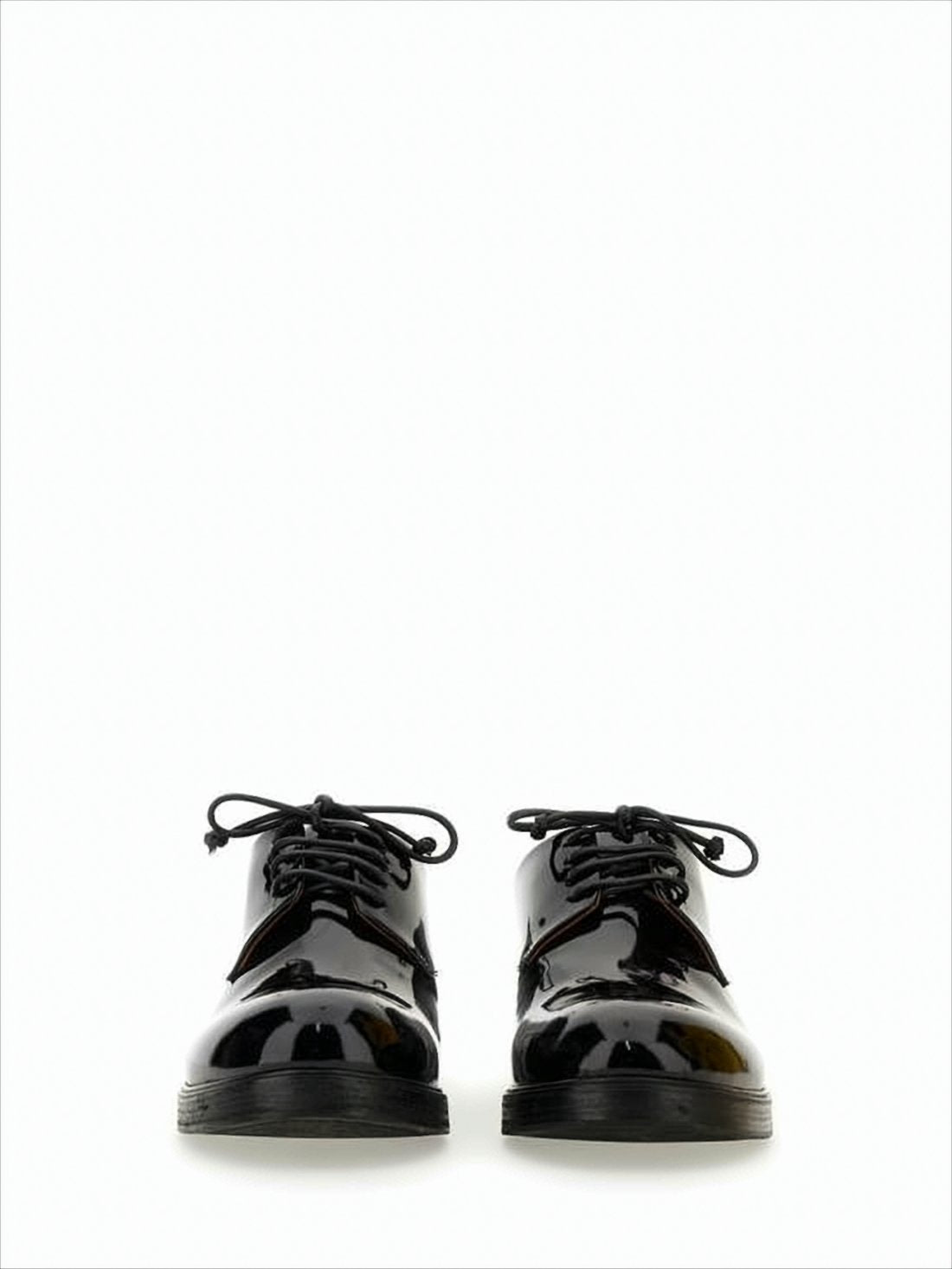 Glossy Black Lace-Up Dress Shoes