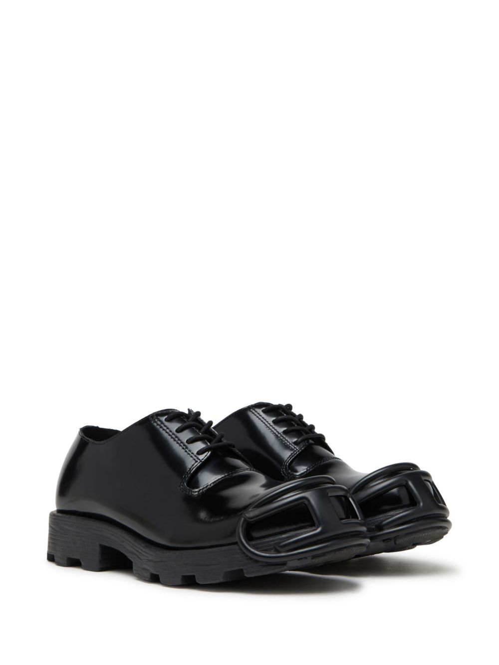 Lace-Up Black Flat Shoes