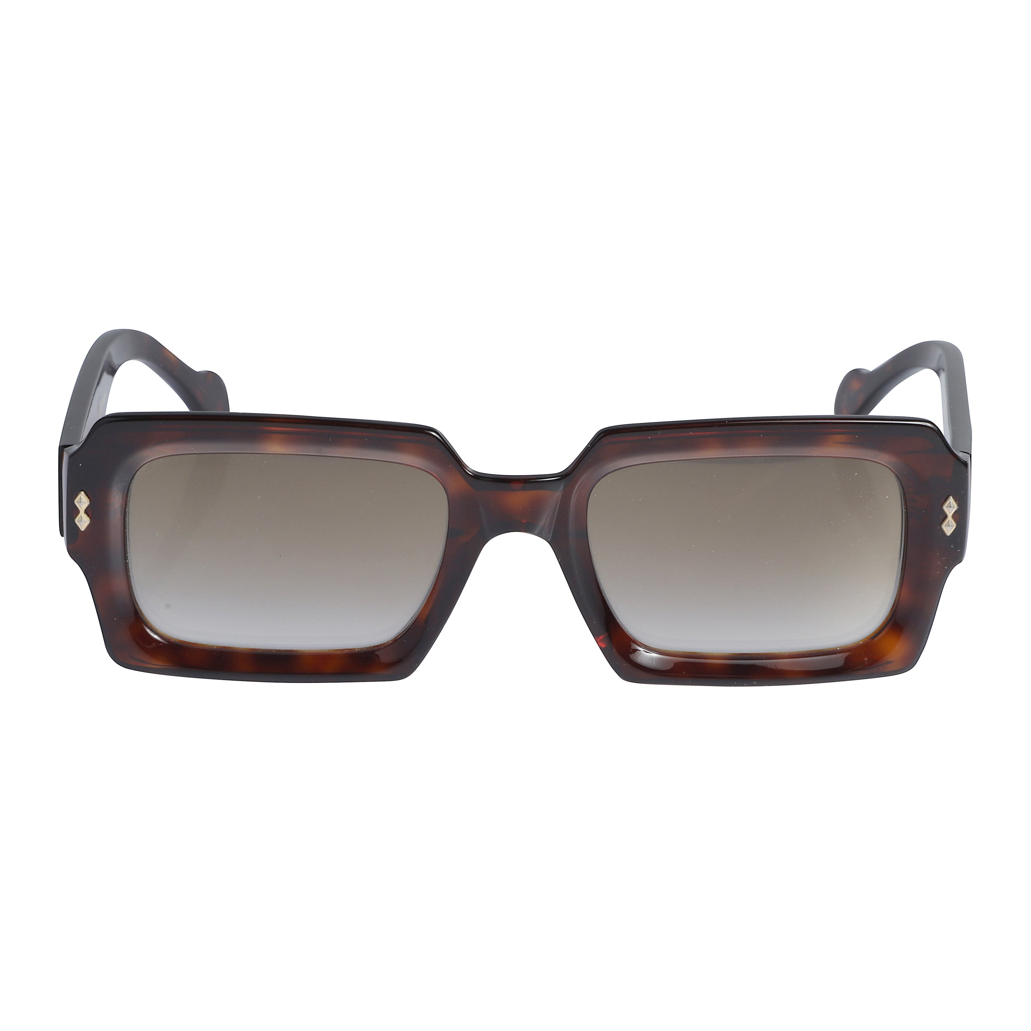 Evy Glamour Bold Rectangular Tortoiseshell Sunglasses with Gradient Lenses