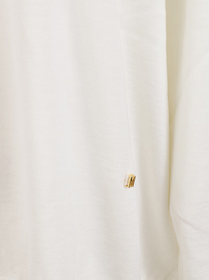 High Neck White Sweater