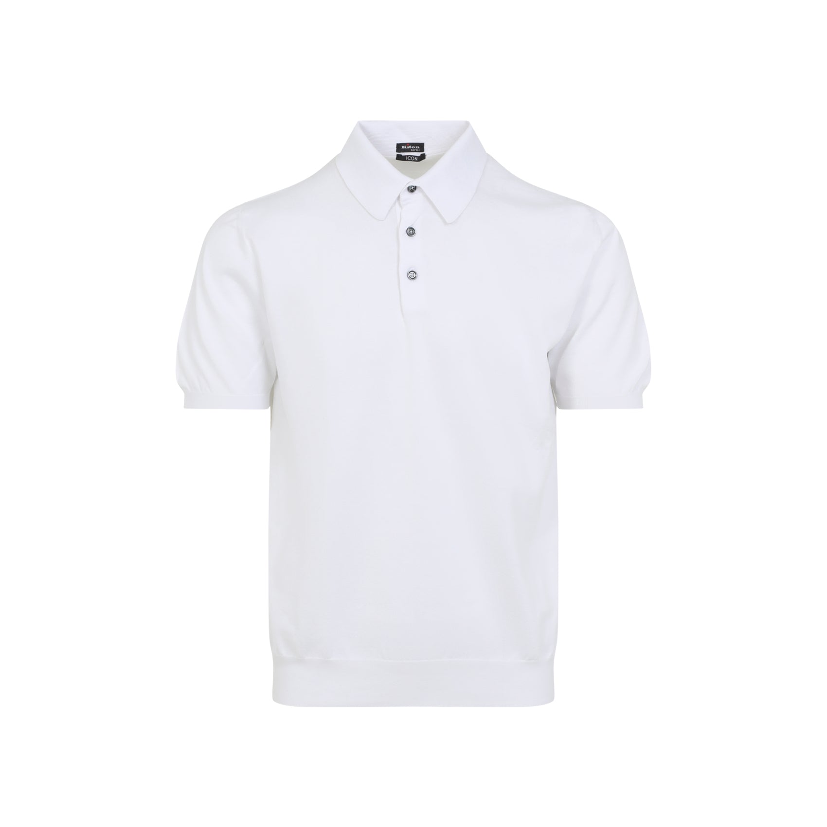 Classic White Polo Shirt With Traditional Collar And Three-Button Placket