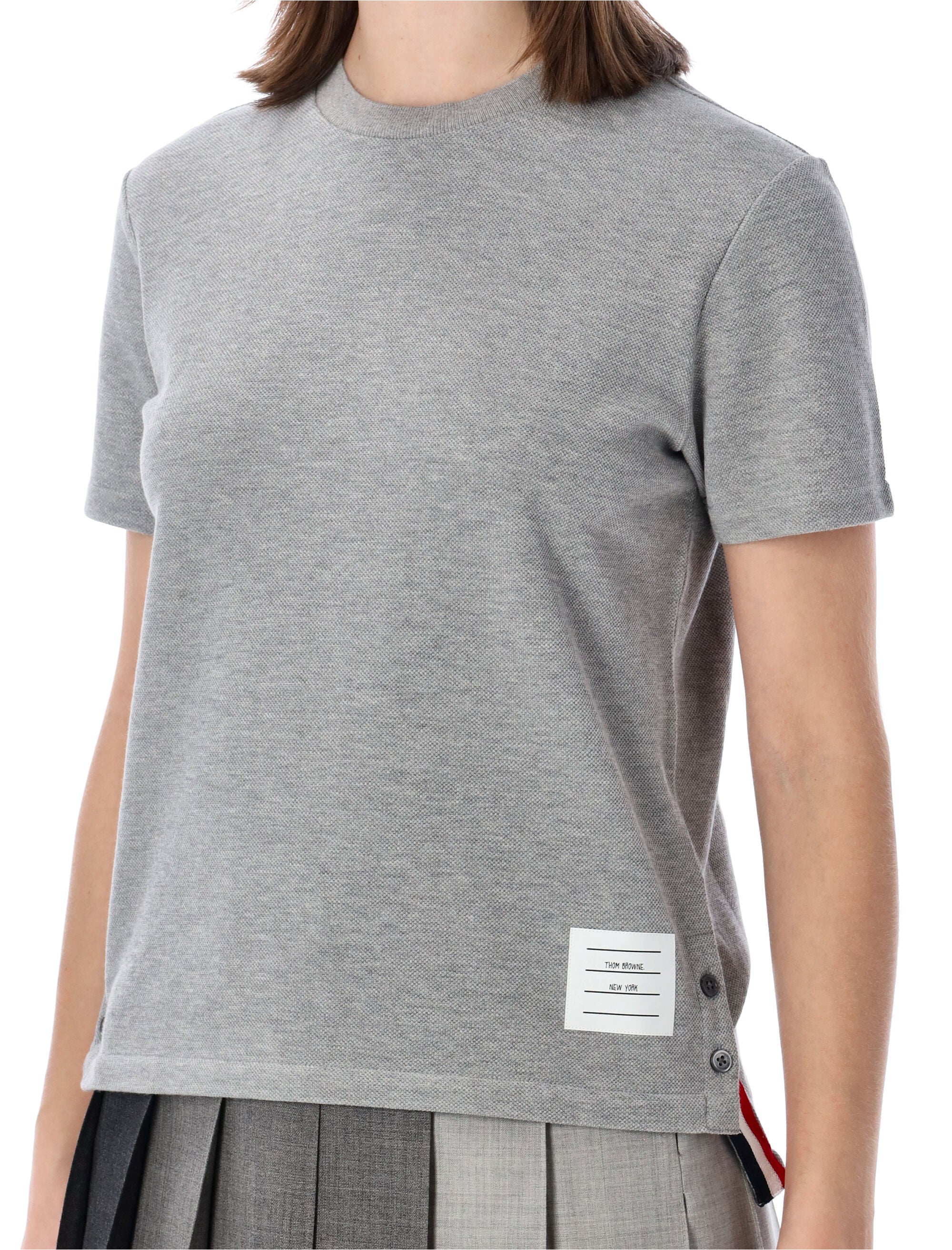 Refined Piqué T-Shirt With Grosgrain Details