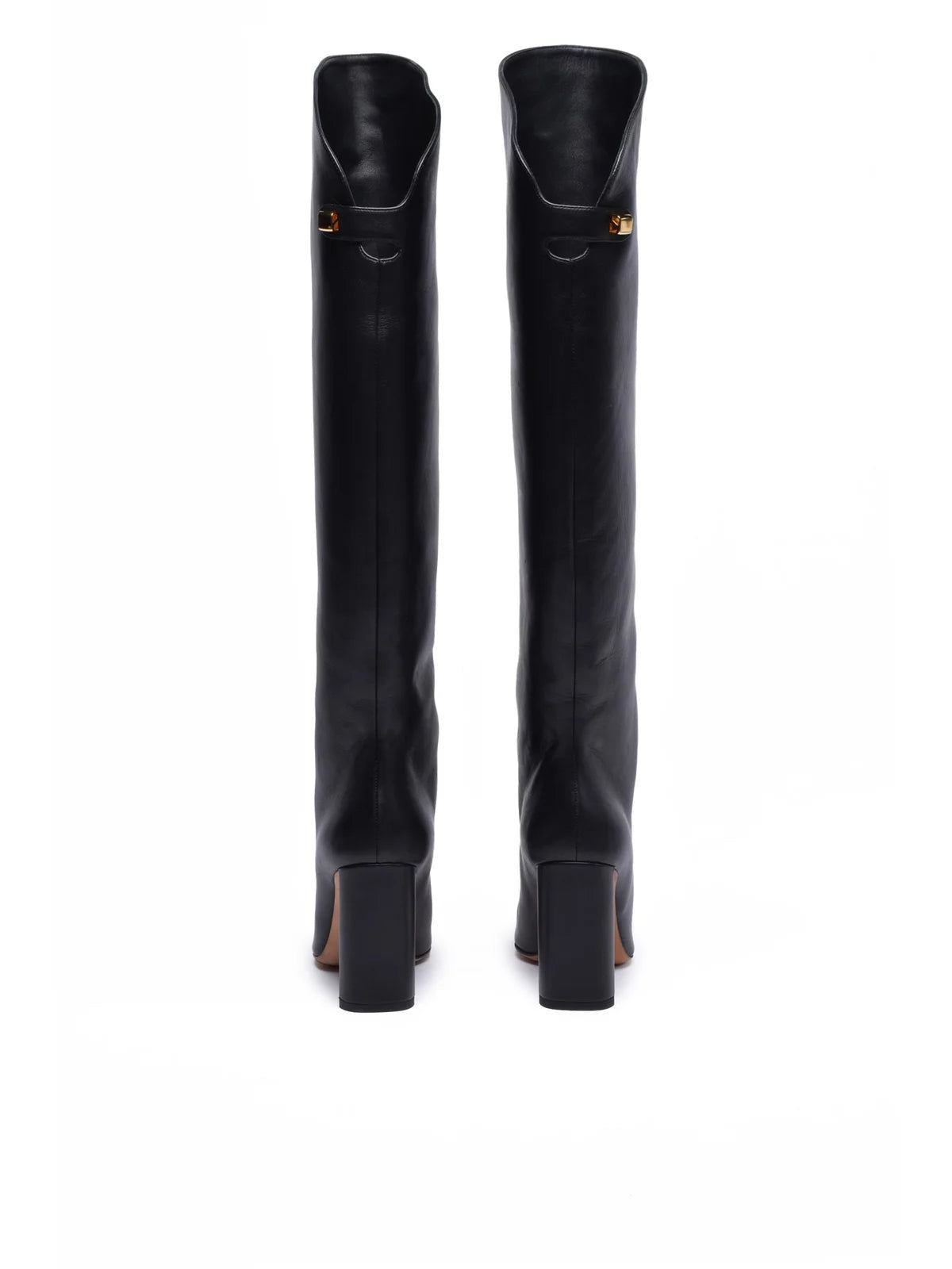Black Leather Rubber Women's High Boot