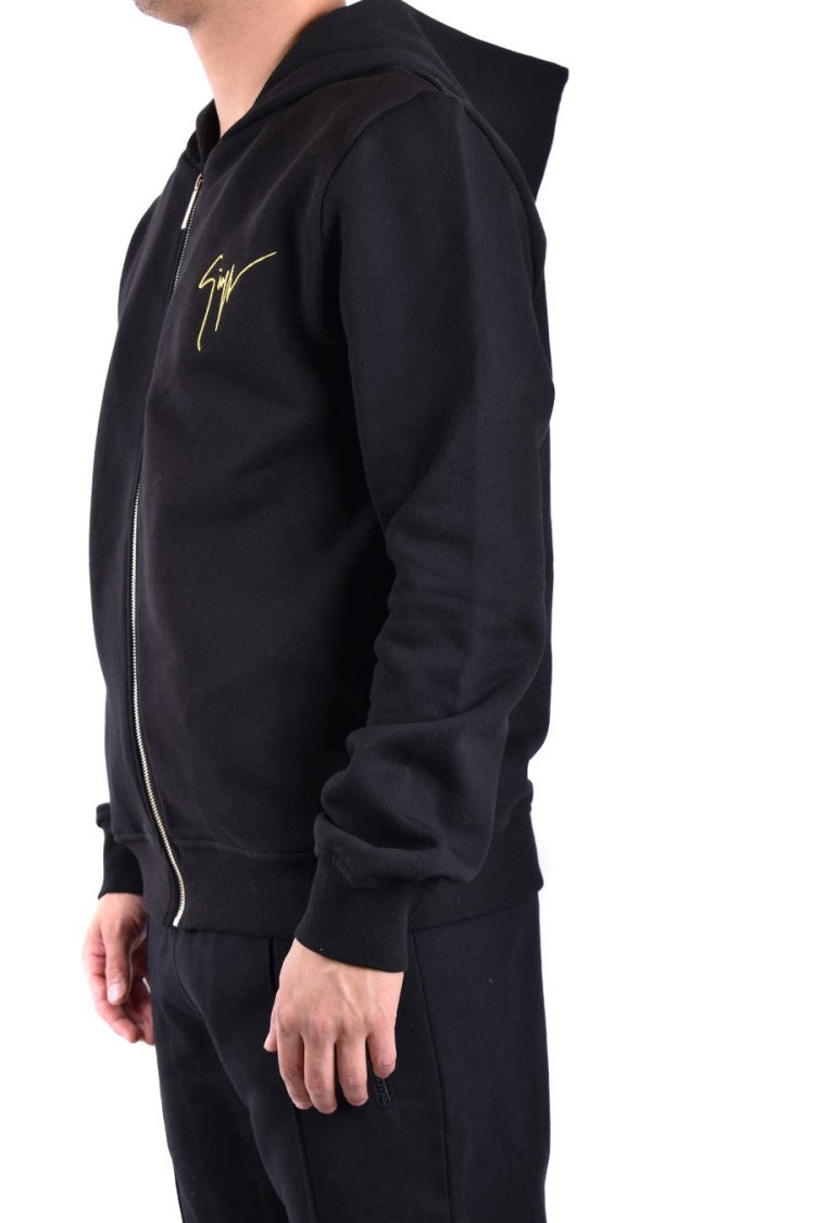 Black Cotton Jacket With Hood