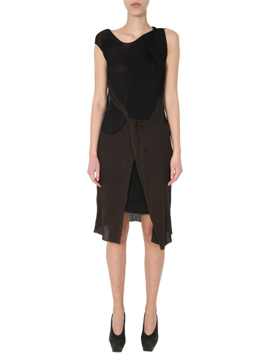 Sleeveless Round Neck Midi Dress with Cotton-Silk Blend