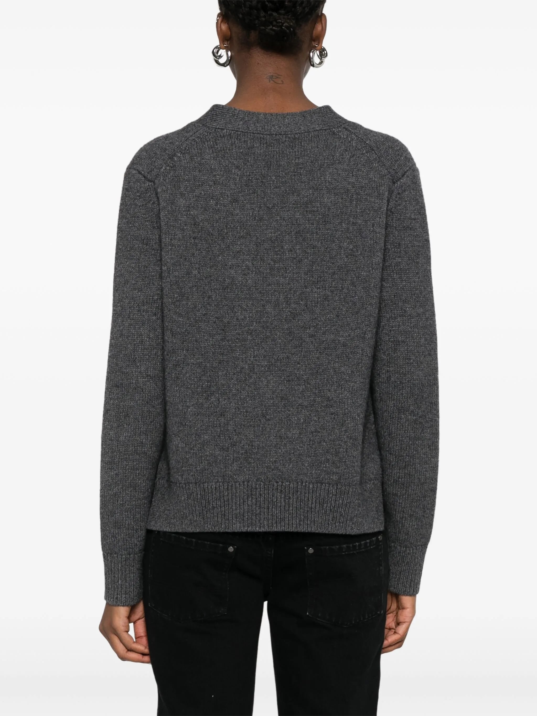 Grey Brat V-Neck Knitted Cardigan
