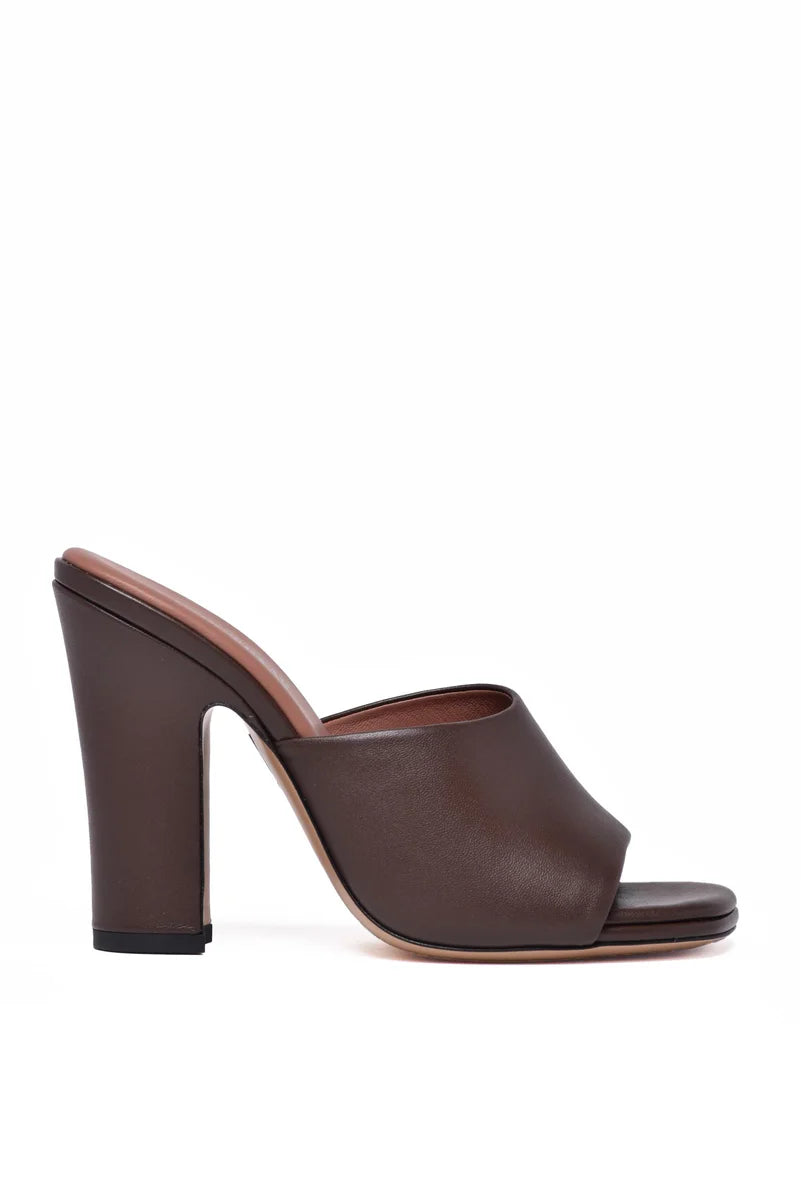 Brown Mule Sandal with Open-Toe Design