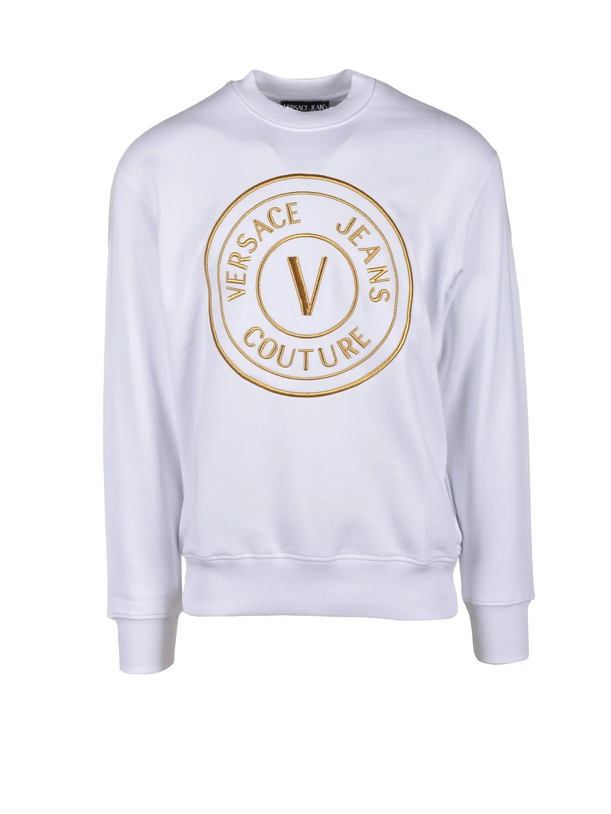 White Cotton Crewneck Regular Fit Sweatshirt