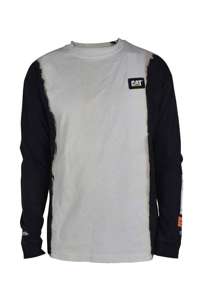 Two-Tone Long Sleeve T-Shirt With Embroidered Logos