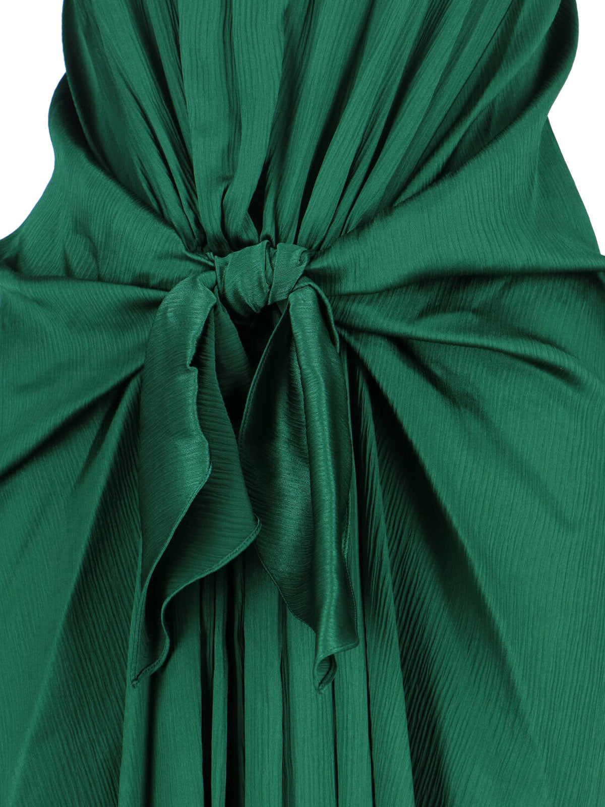 Deep Green Silk Adjustable Knot Dress