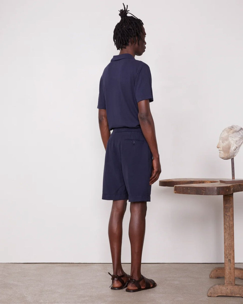 Adjustable Grosgrain Drawstring Blue Shorts