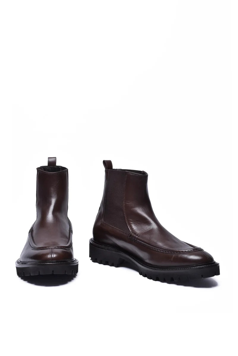 Leather Ankle Boot - Brown