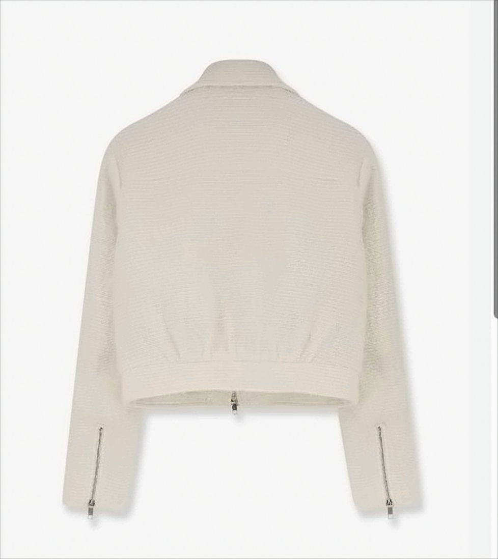 Textured Jacket With Double Zip Closure