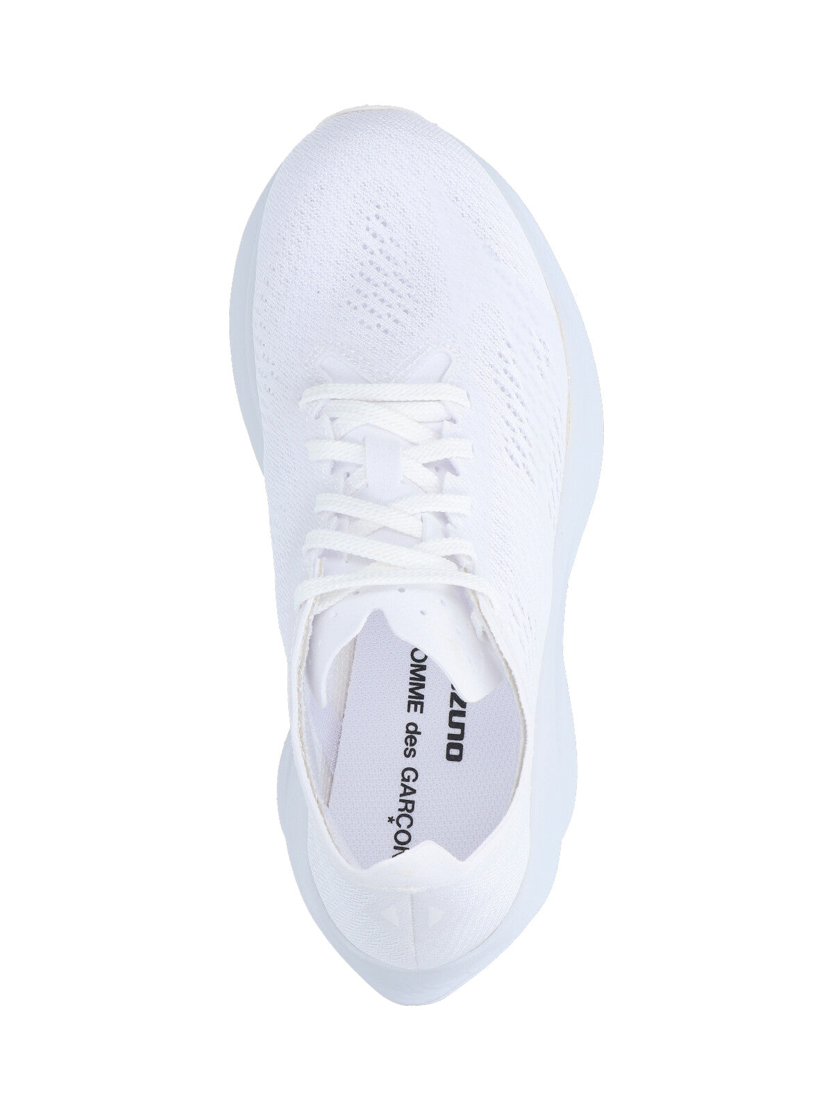 Tonal White Fabric Sneakers