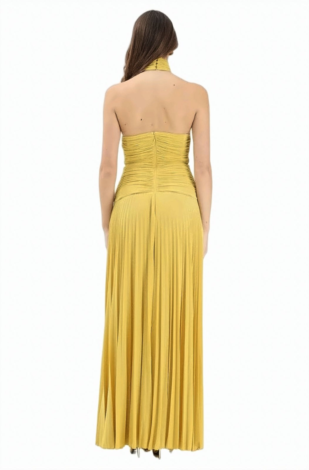 Lamé Jersey Halter Evening Dress
