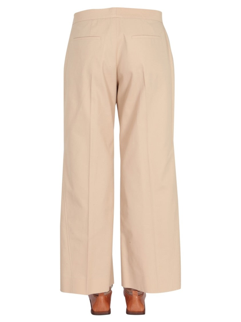 High-Waisted Wide-Leg Trousers With Front Closure