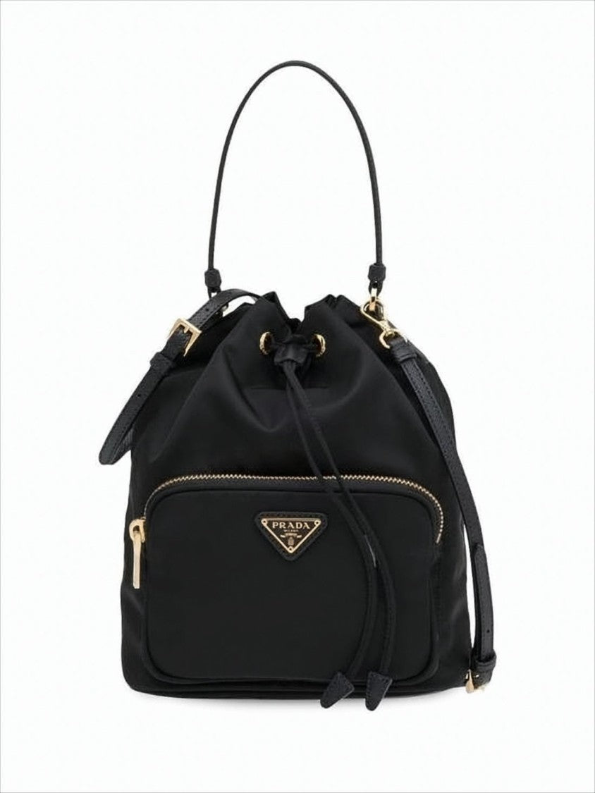 Nylon Tote with Calf Leather Accents