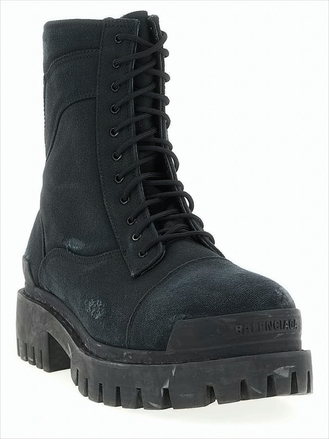 Rugged High-Top Boots with Distressed Finish