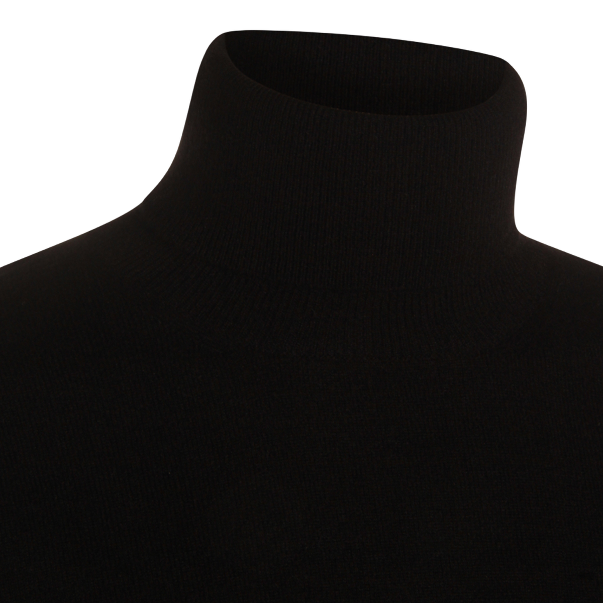 Fine-Knit Black Turtleneck Sweater with Ribbed Detailing