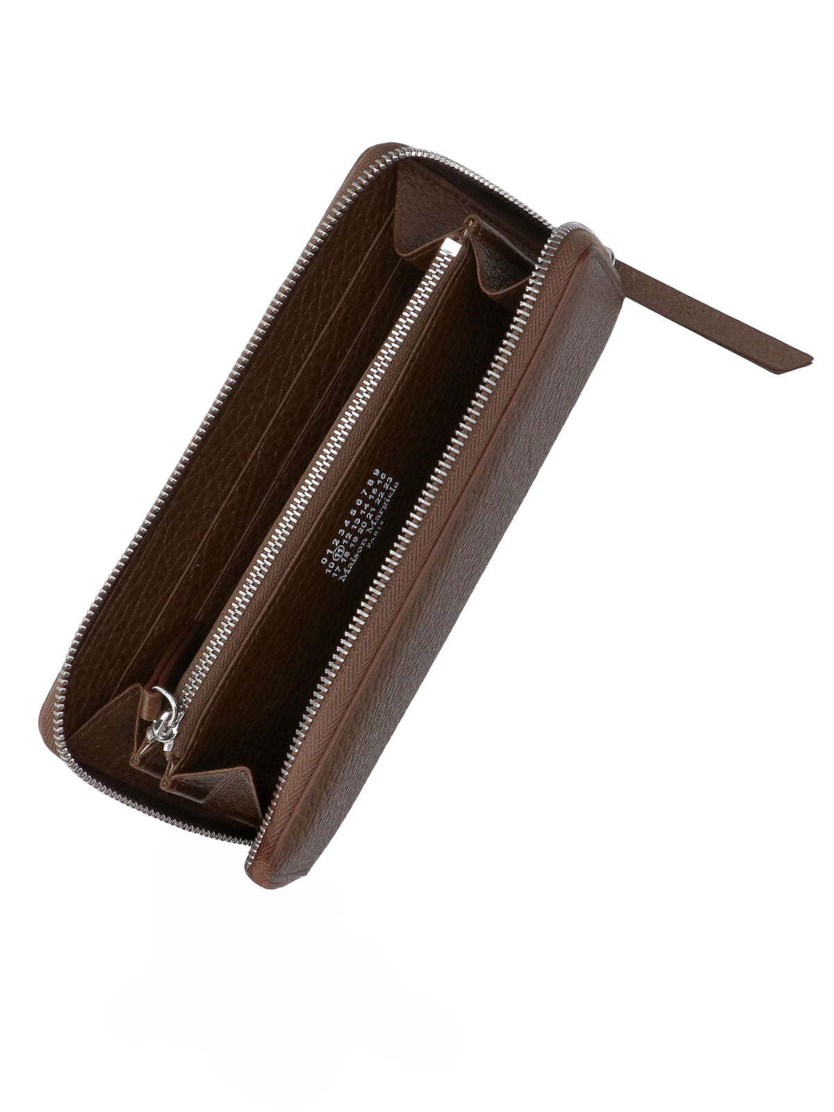 Brown Four Stitches Textured Leather Wallet