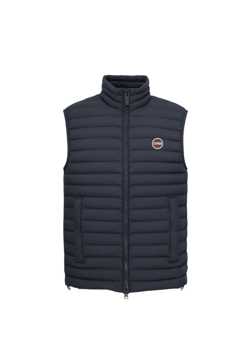 Quilted Sleeveless Coat with Adjustable Hem