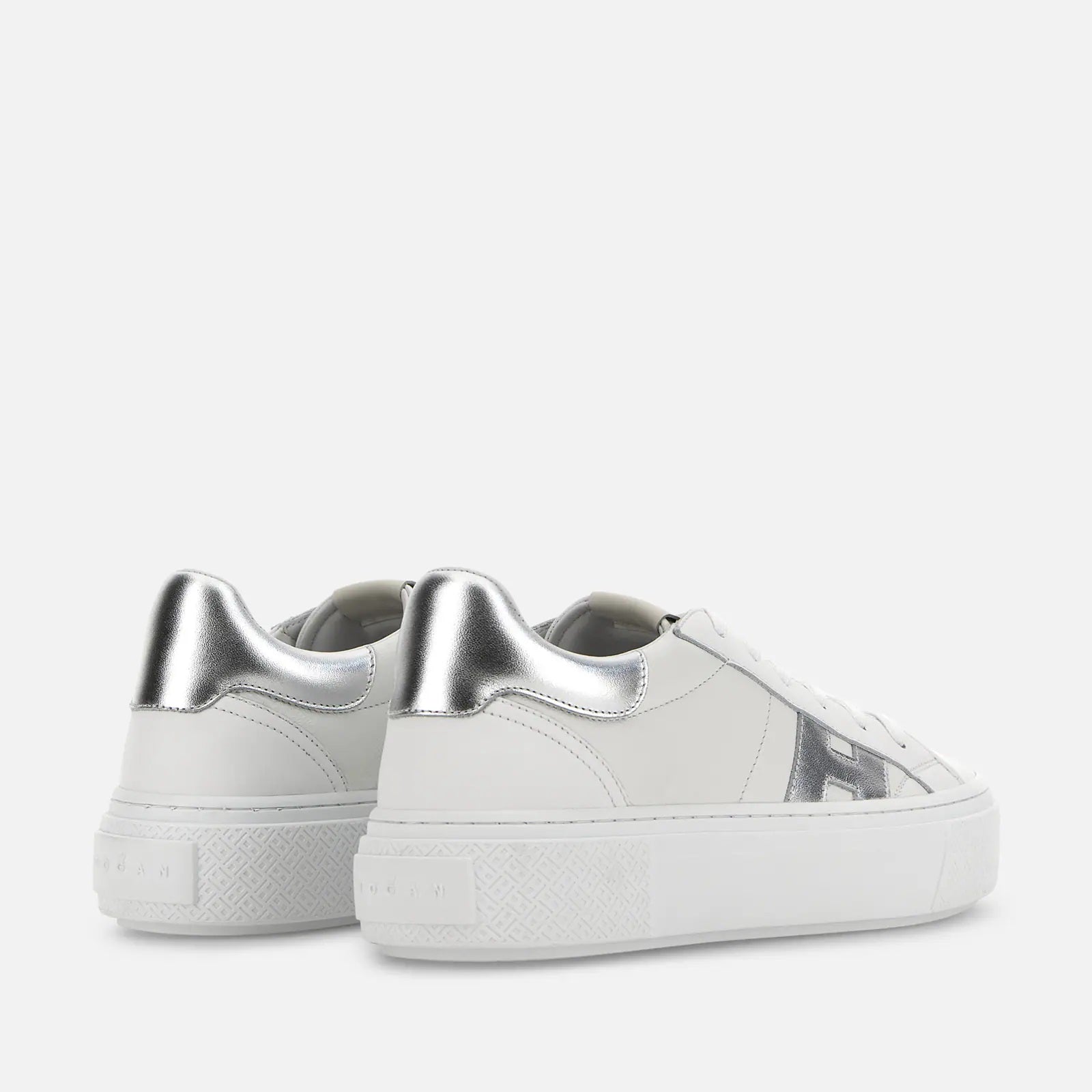 White Silver H705 Allacciato H Leather Lace-Up