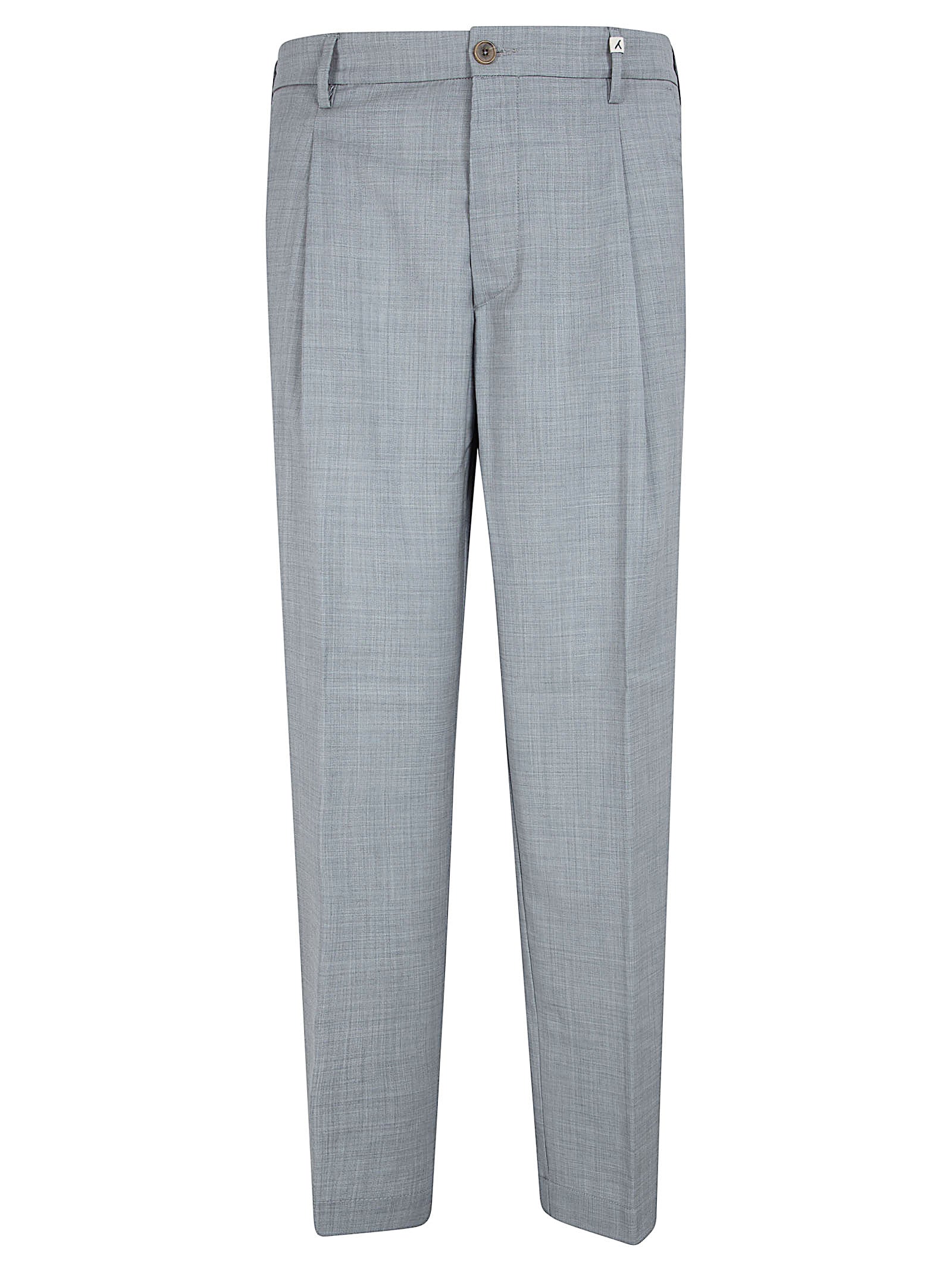 Tailored Light Grey Trousers with Subtle Textured Pattern