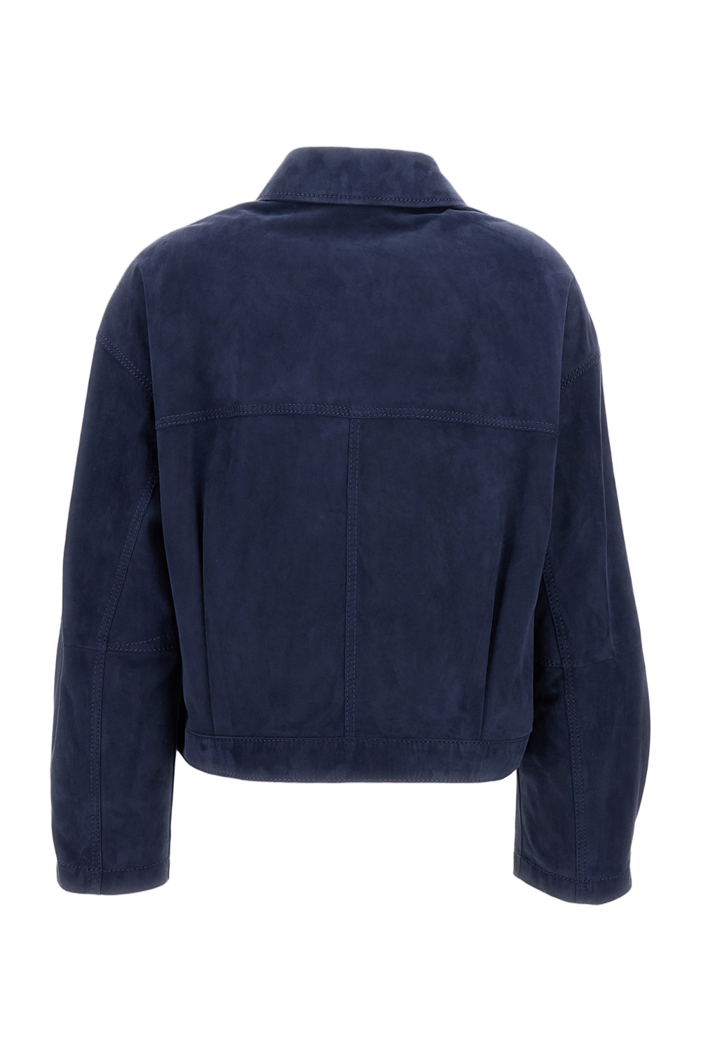 Tailored Blue Jacket with Smooth Texture