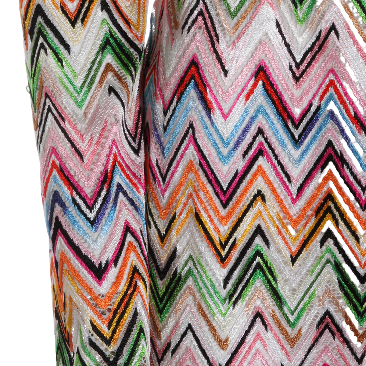Red Dress with Multi-Color Zigzag Pattern