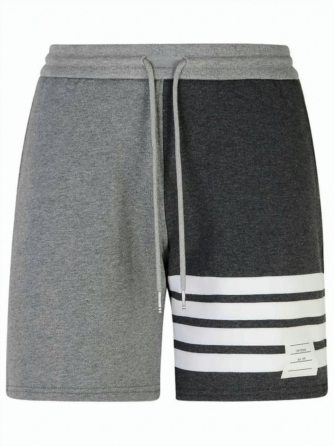 Two-Tone Lightweight Cotton Shorts with Drawstring Waistband