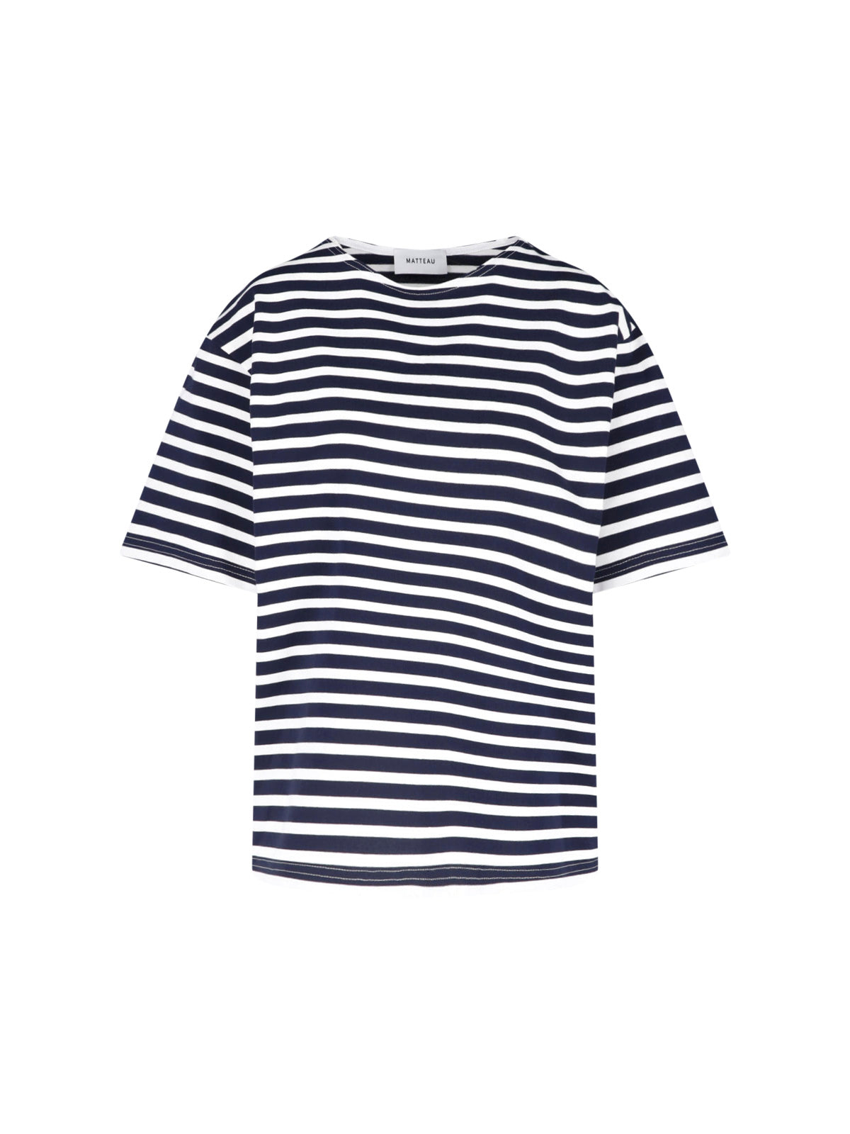 Navy Horizontal Striped Cotton T-Shirt