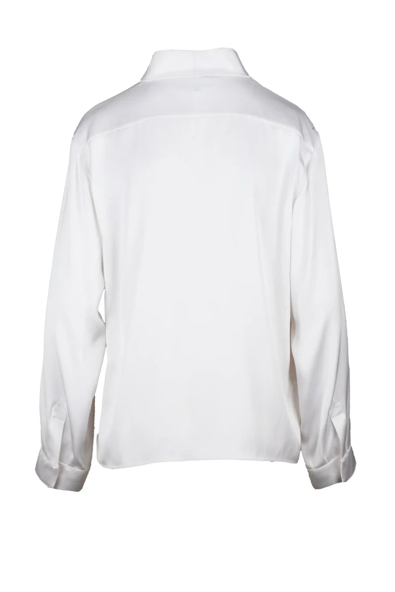Silk Satin Shirt - White