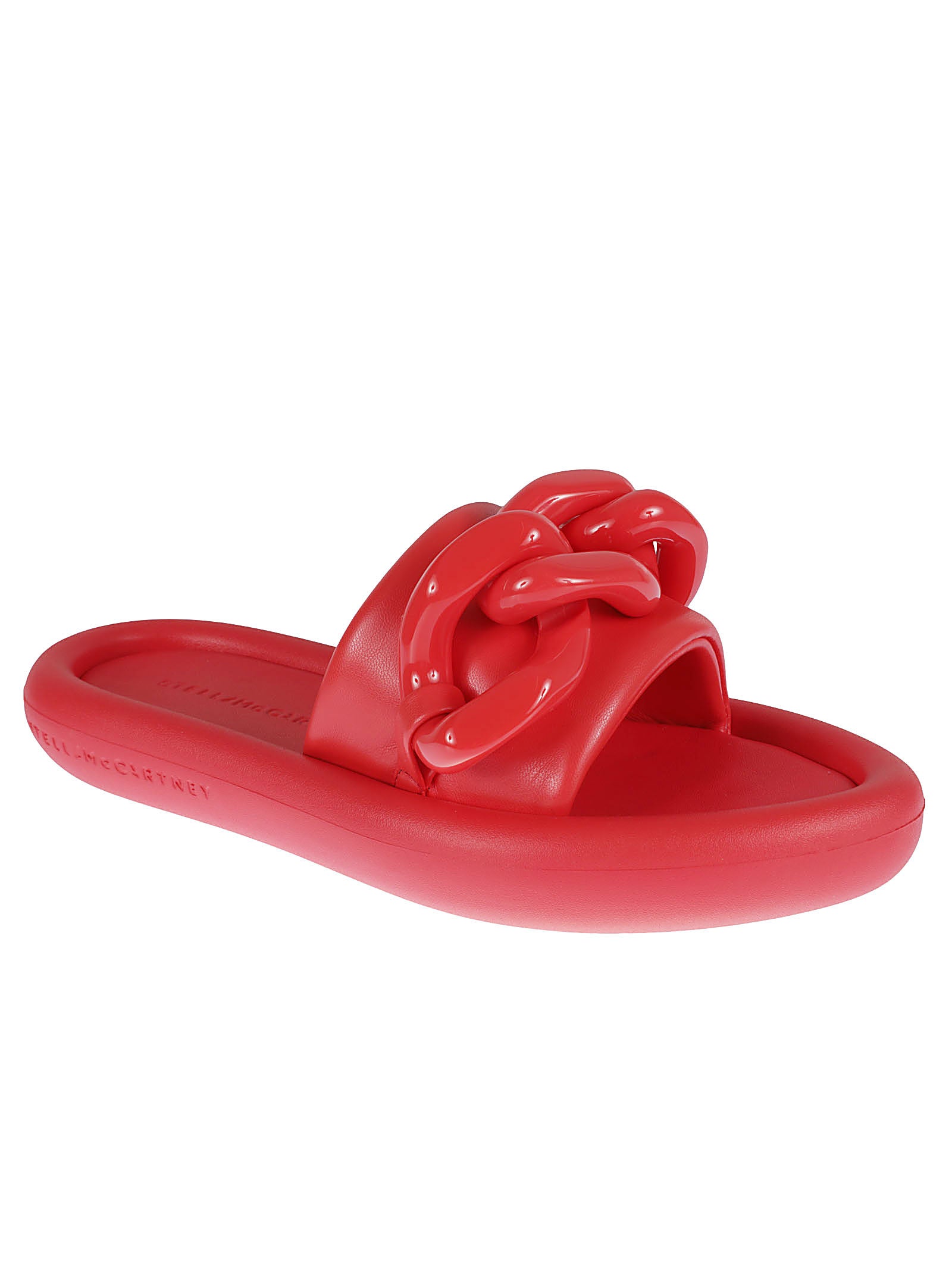 Glossy Sandals with Chunky Chain Detail