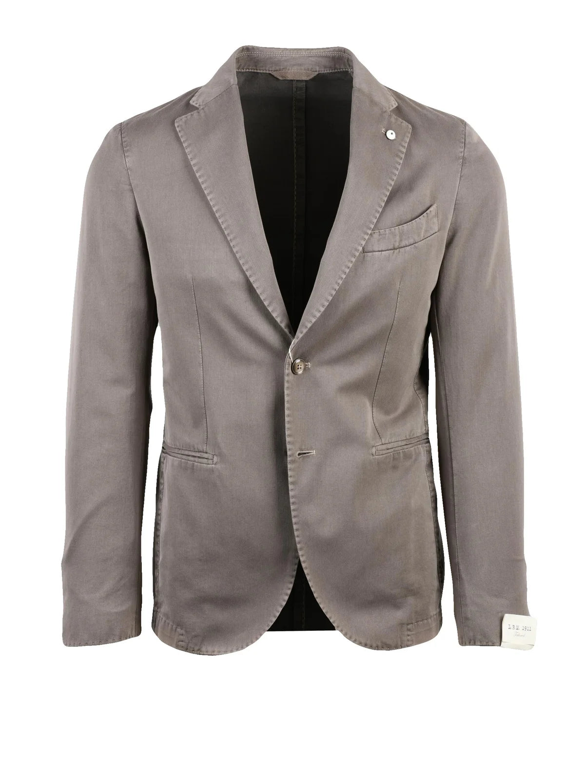 Taupe Cotton Polyamide Rounded Jacket