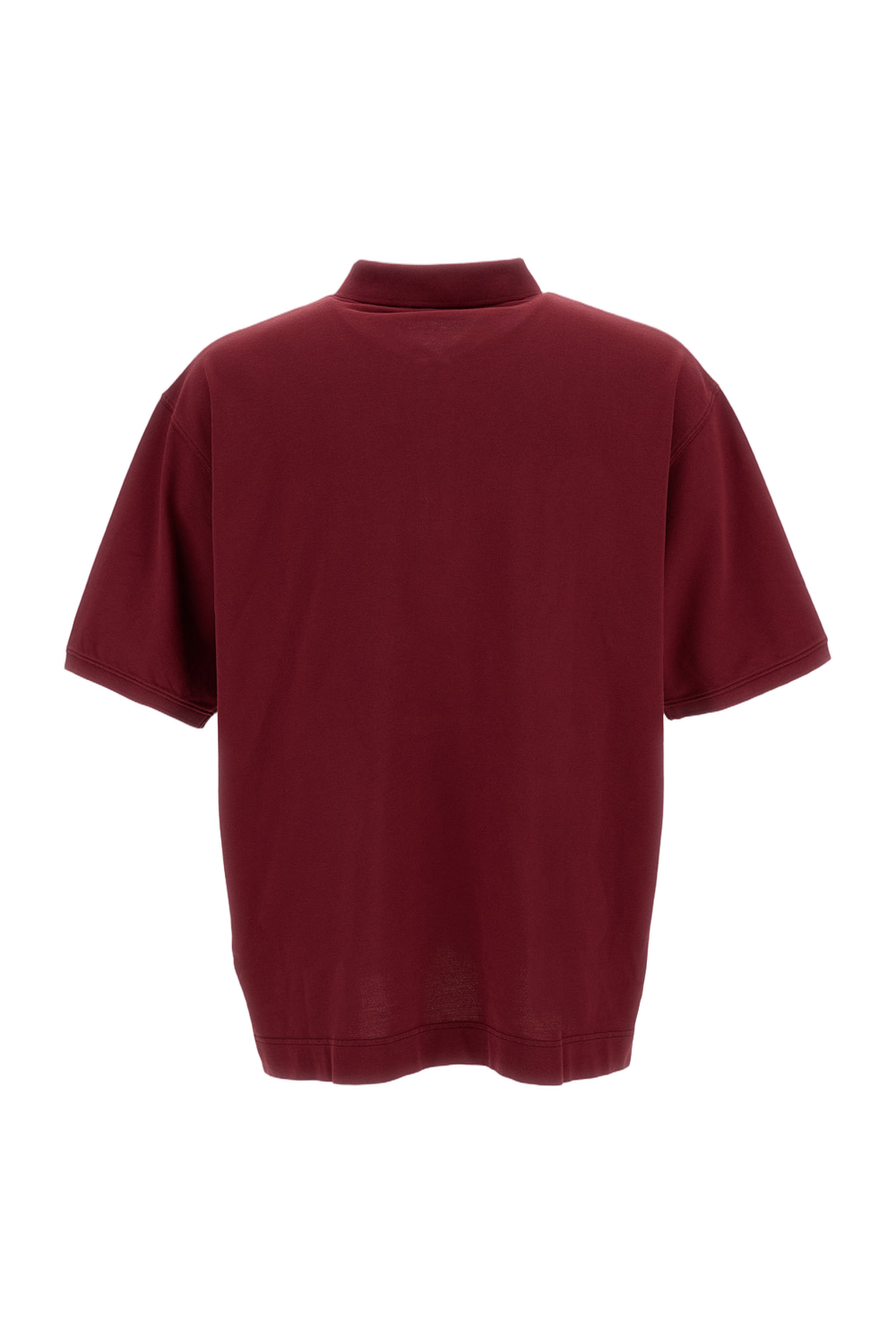 Cropped Burgundy Polo Shirt with Classic Collar