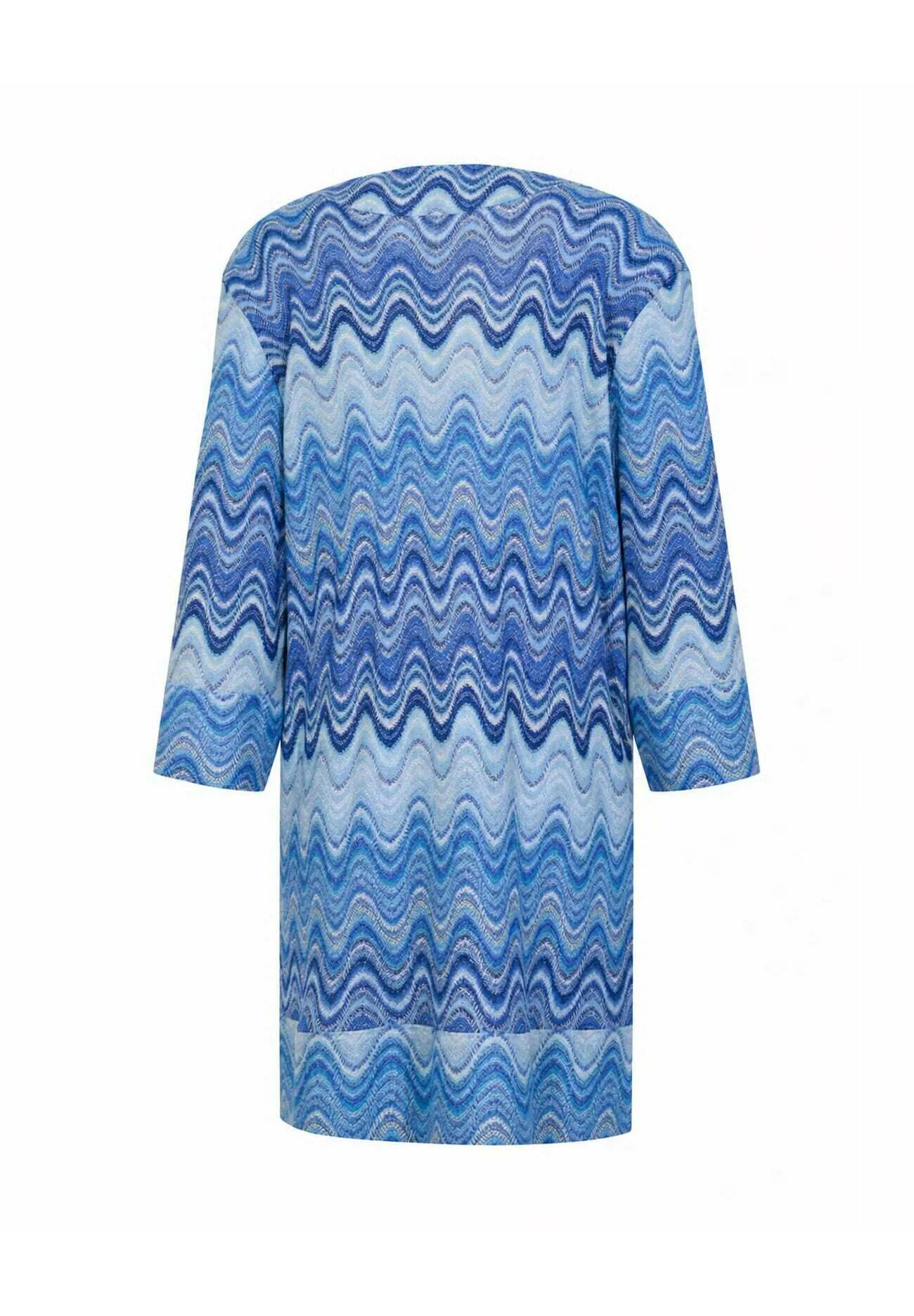 Wavy Multitone Blue Top with V-Neckline