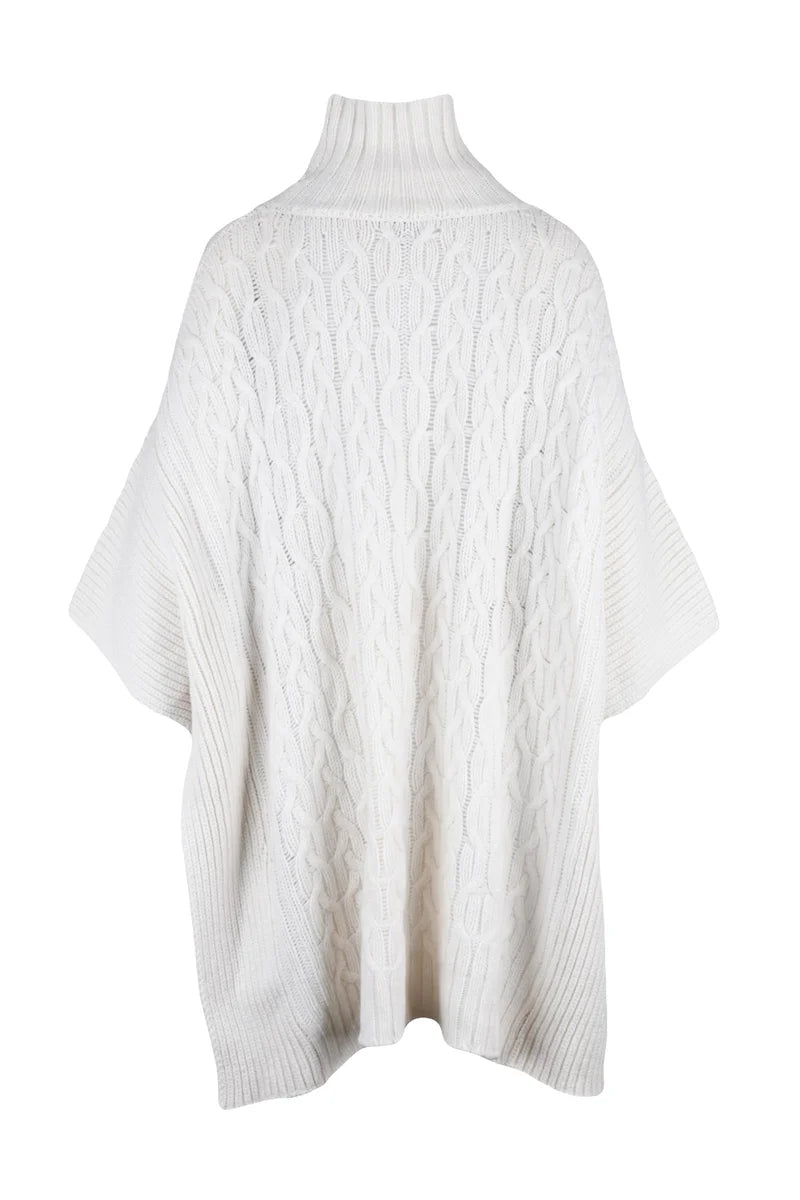 Cashmere Cape Sweater - White