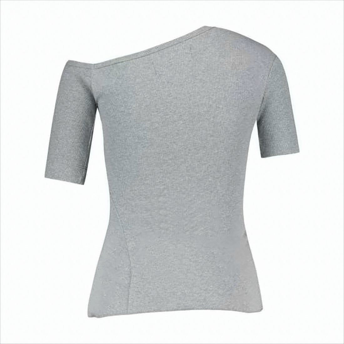 Ribbed Short-Sleeved Top with Unique Hemline
