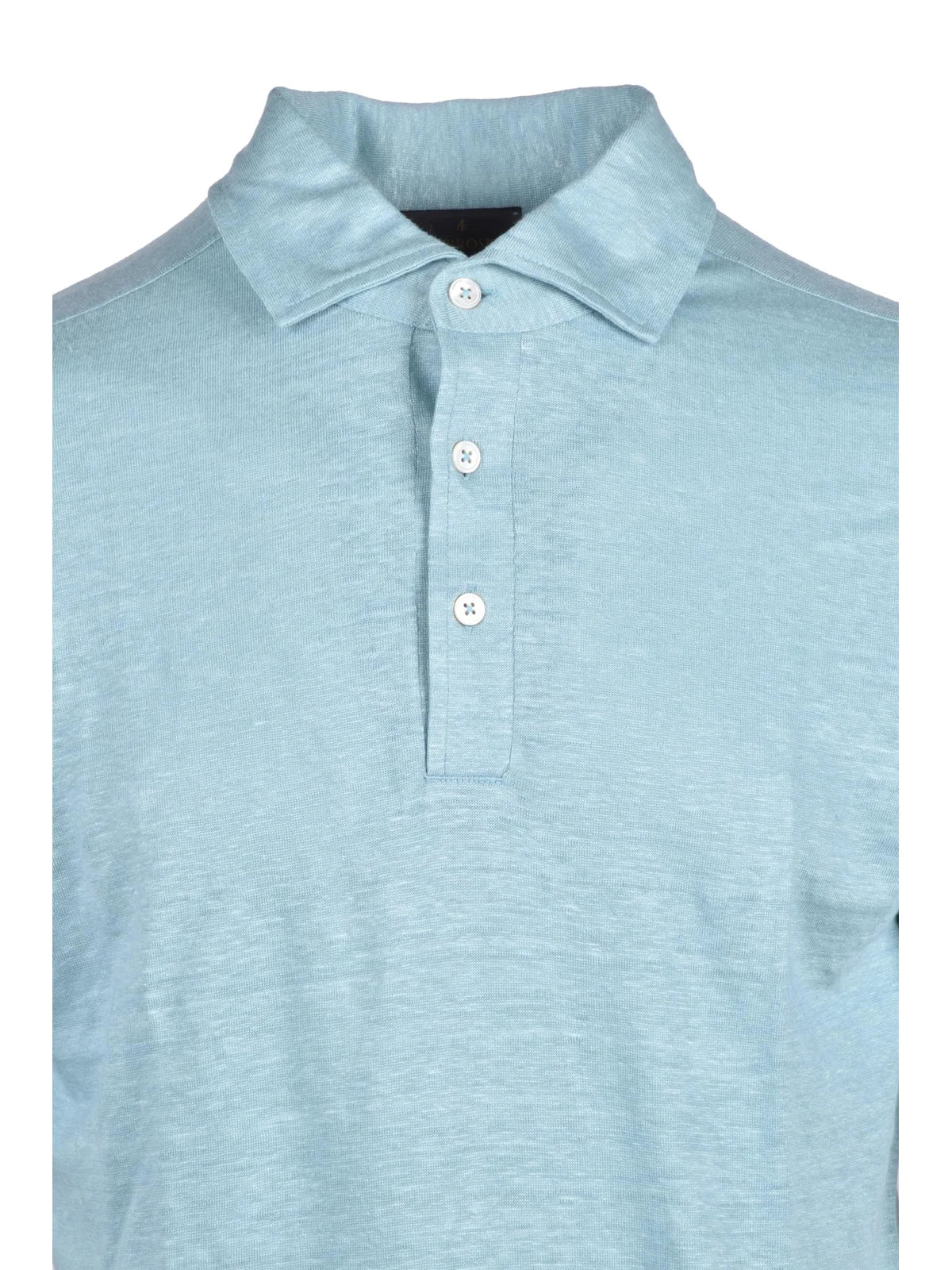 Aqua Green Linen Polo Shirt