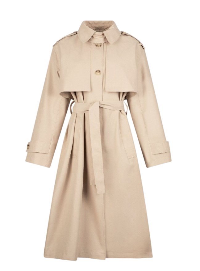 Beige Cotton Gabardine Trench Coat