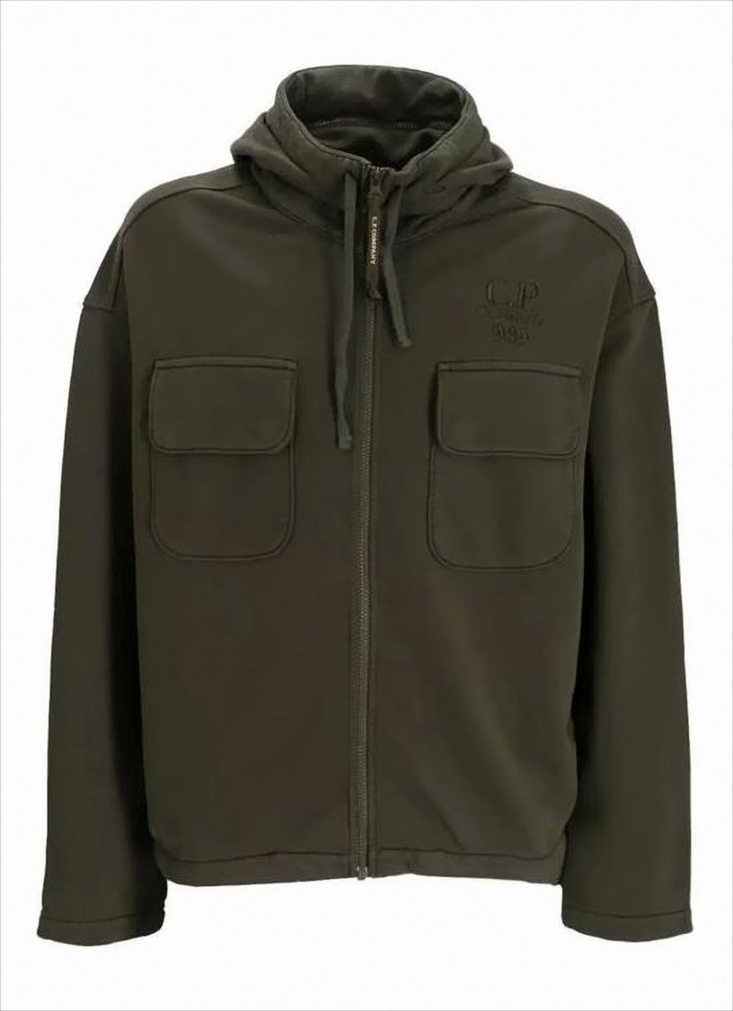 Cropped Boxy Jacket With Hood And Flap Pockets